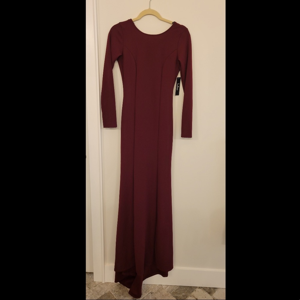Lulus burgundy longsleeve dress
